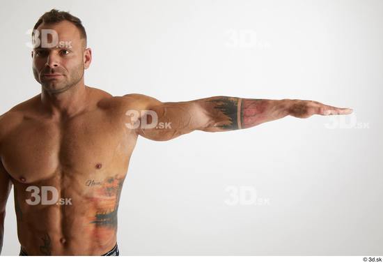 Man White Muscular Male Studio Poses