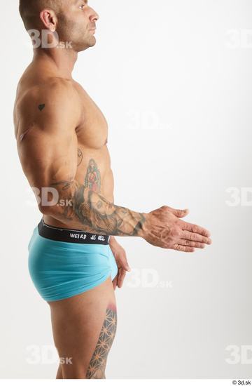 Man White Muscular Male Studio Poses