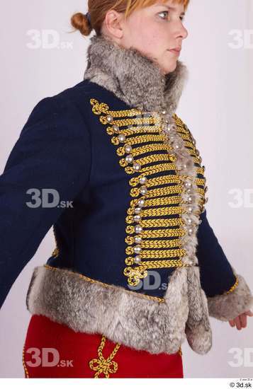 Upper Body Woman White Army Jacket Studio photo references