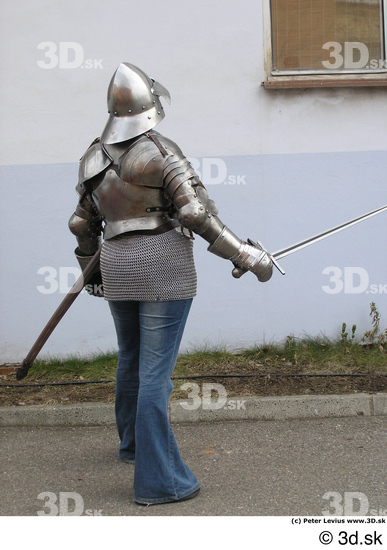 Whole Body Woman Pose with sword White Army Historical Studio photo references