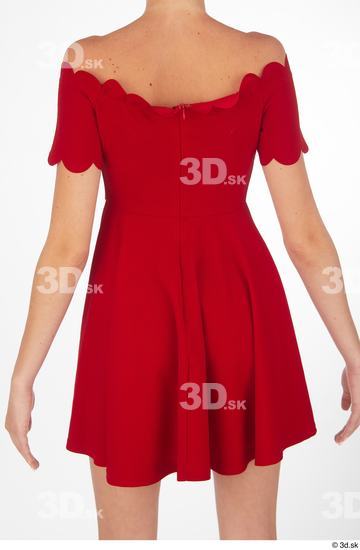 Isabella De Laa drape dressed red short dress upper body  jpg