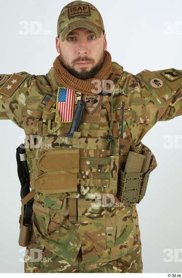 Upper Body Man White Army Uniform Athletic Street photo references