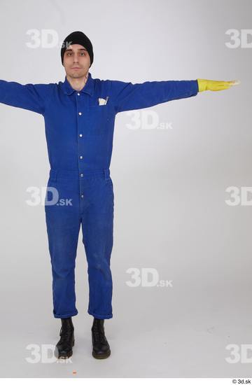 Whole Body Man T poses White Slim Standing Street photo references