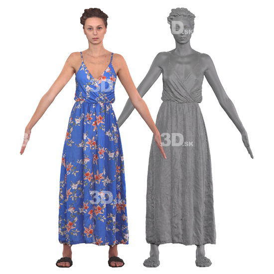 Whole Body Woman White 3D Clean A-Pose Bodies