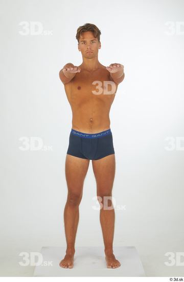 Man White Athletic Male Studio Poses