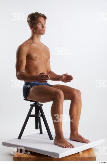 Man White Athletic Male Studio Poses