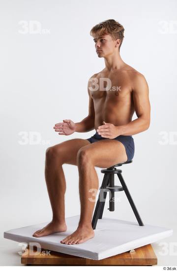 Man White Athletic Male Studio Poses