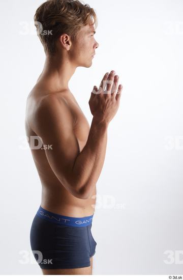 Man White Athletic Male Studio Poses