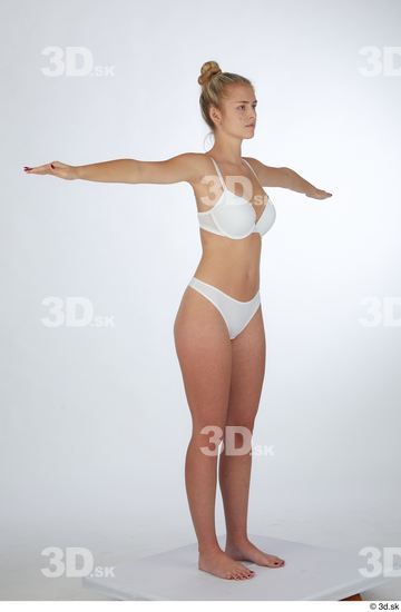 Woman White Slim Female Studio Poses