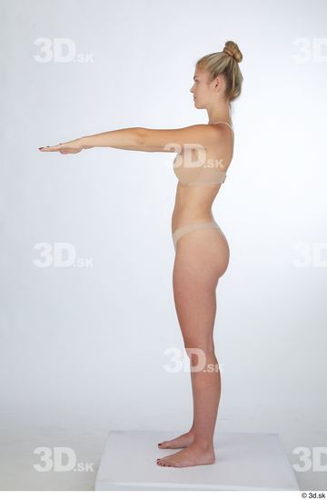 Woman White Slim Female Studio Poses