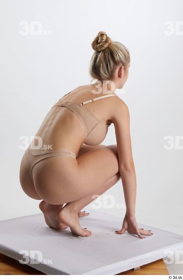 Woman White Slim Female Studio Poses