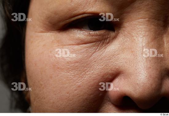 Face Nose Cheek Skin Woman Asian Chubby Wrinkles Studio photo references