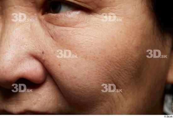 Face Nose Cheek Skin Woman Asian Chubby Wrinkles Studio photo references