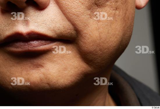 Face Mouth Cheek Skin Man Asian Chubby Wrinkles Studio photo references