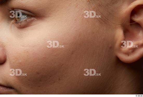 Woman White Slim Face Skin Textures