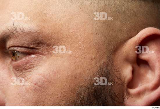 Man White Slim Face Skin Textures