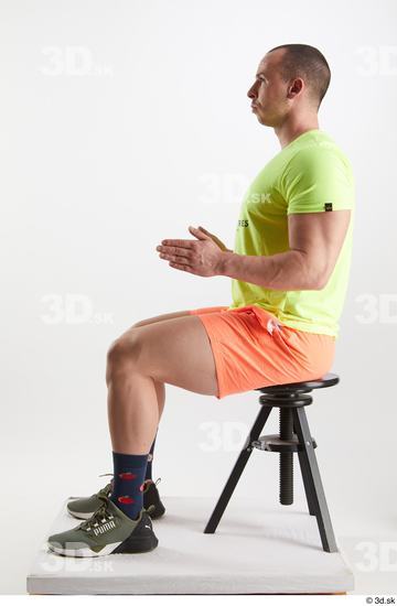 Man White Muscular Male Studio Poses