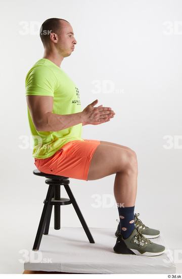 Man White Muscular Male Studio Poses