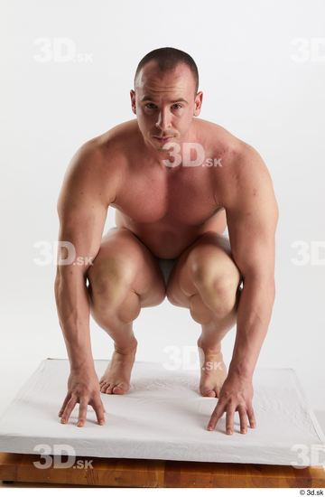 Man White Muscular Male Studio Poses