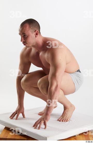 Man White Muscular Male Studio Poses