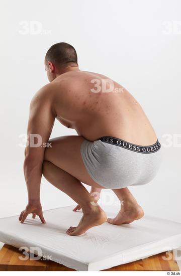 Man White Muscular Male Studio Poses