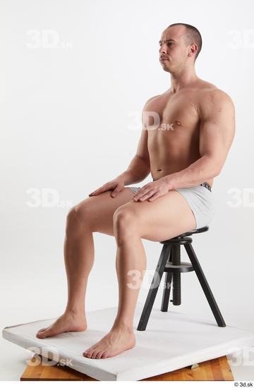 Man White Muscular Male Studio Poses