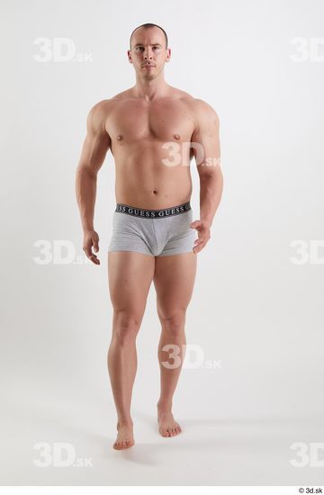 Man White Muscular Male Studio Poses