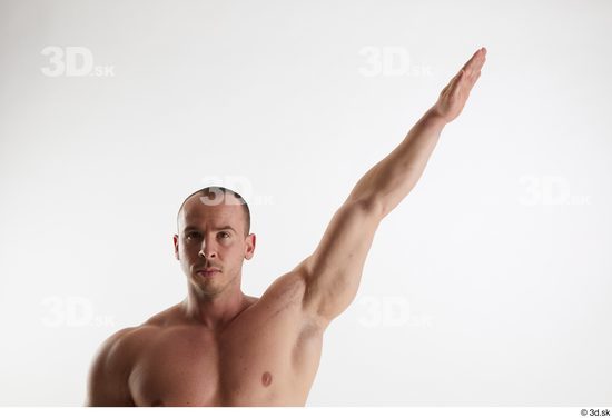 Man White Muscular Male Studio Poses