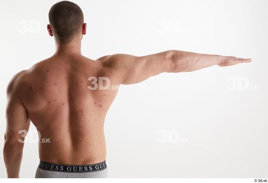 Man White Muscular Male Studio Poses