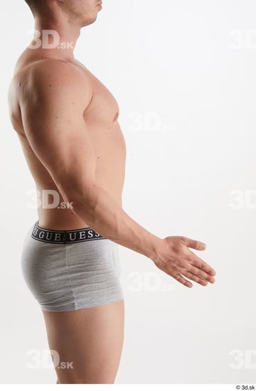 Man White Muscular Male Studio Poses