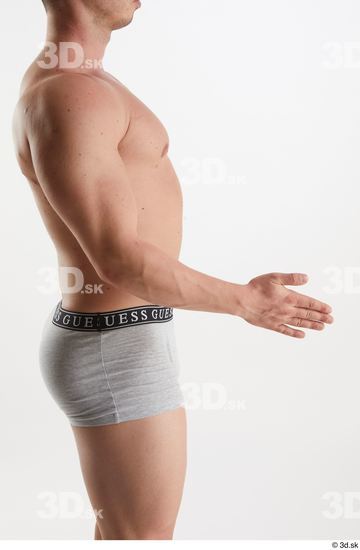 Man White Muscular Male Studio Poses