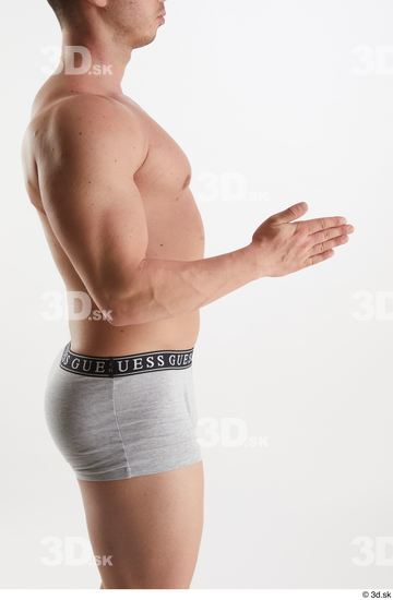 Man White Muscular Male Studio Poses