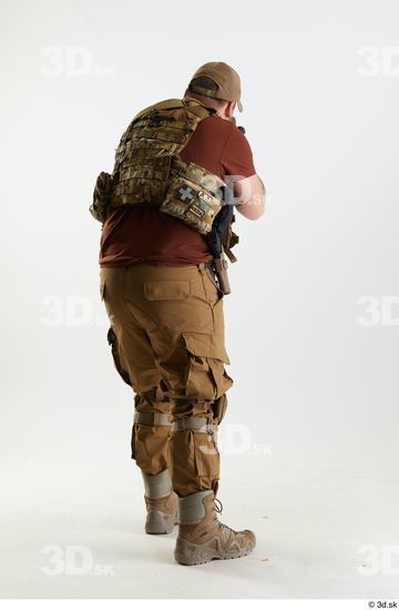 Whole Body Weapons-Rifle Man Pose with machine rifle White Army Athletic Bearded Studio photo references