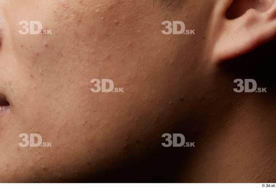 Cheek Ear Skin Man Asian Slim Studio photo references