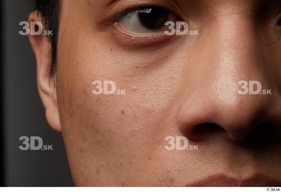 Eye Cheek Skin Man Asian Slim Studio photo references