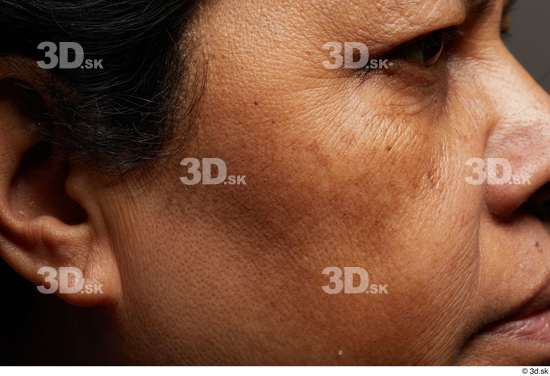 Eye Face Cheek Ear Skin Woman Black Slim Wrinkles Studio photo references