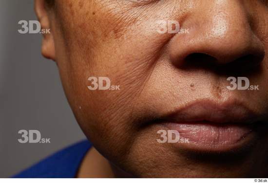 Face Mouth Nose Cheek Skin Woman Black Slim Wrinkles Studio photo references