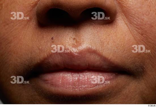 Face Mouth Skin Woman Black Slim Wrinkles Studio photo references