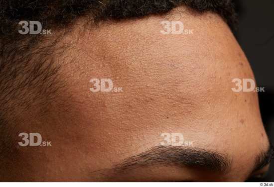 Man Black Slim Face Skin Textures