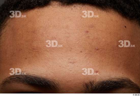 Man Black Slim Face Skin Textures