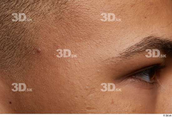 Man Black Slim Face Skin Textures