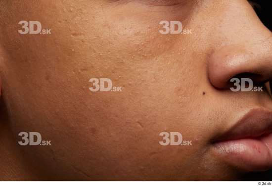 Man Black Slim Face Skin Textures