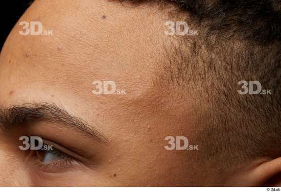 Man Black Slim Face Skin Textures