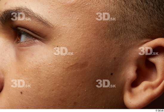 Man Black Slim Face Skin Textures