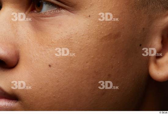 Man Black Slim Face Skin Textures