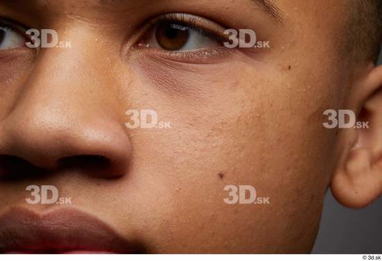 Man Black Slim Face Skin Textures