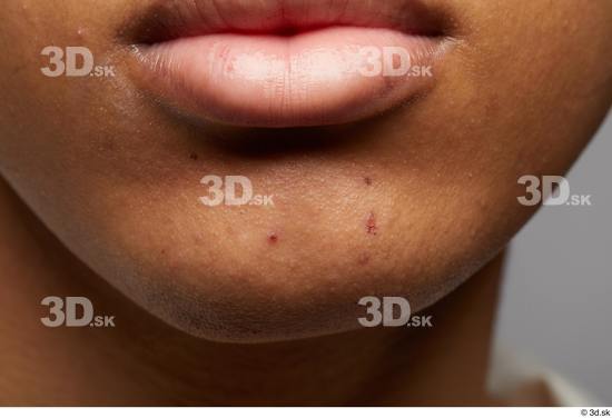 Man Black Slim Face Skin Textures