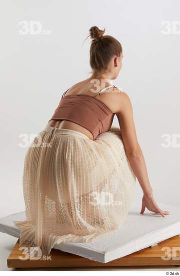 Woman White Slim Female Studio Poses