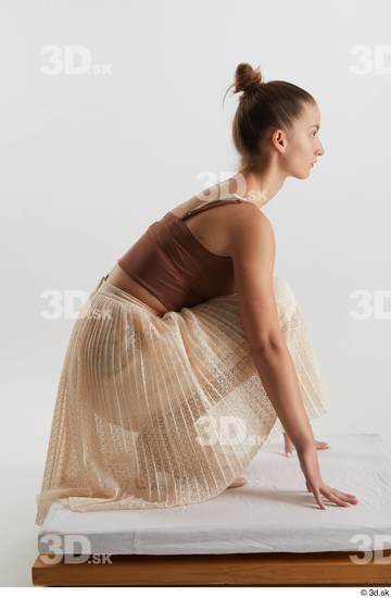 Woman White Slim Female Studio Poses