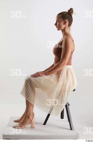 Woman White Slim Female Studio Poses